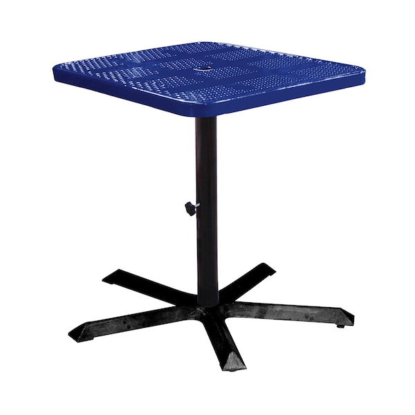 Leisure Craft 36" Square Perforated Pedestal Table, Portable, 40"H, Navy SQ36TAB40-NAVY - main