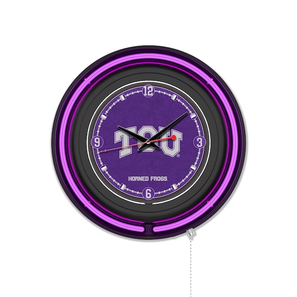 Holland Bar Stool Texas Christian University 15 Double Neon Wall Clock Clk15BK - main