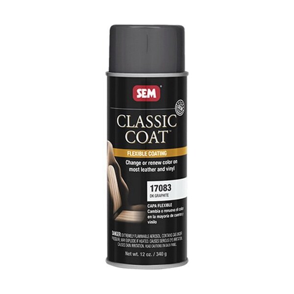 Sem Classic Coat Flexible Coating, 16 oz Aerosol Can, Dark Graphite, 24 hr Curing, Aerosol 17083 - main
