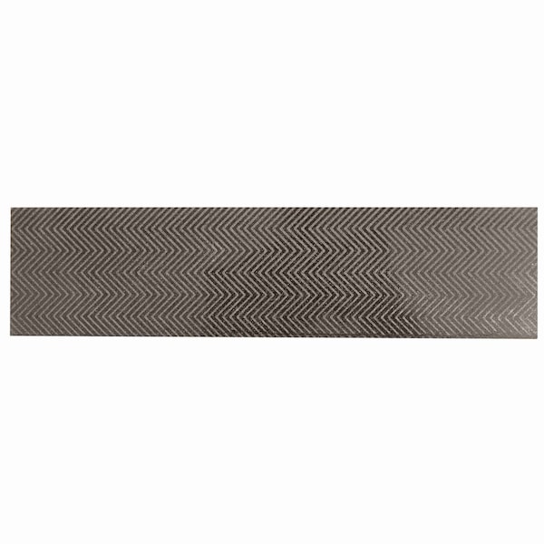 Apollo Tile Artisana 3x12 in. Eastern Black Textured Etched Chevron Elongated Subway Tile (5 sq ft/case) 20PK APLEFT8803BLA - main