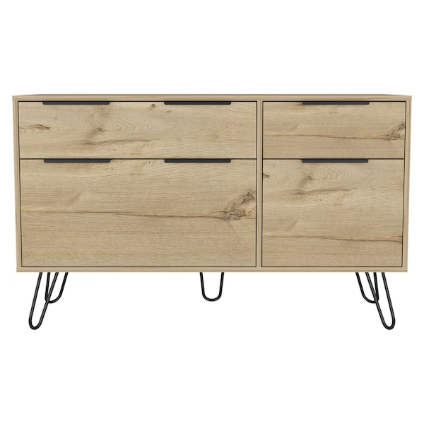 Homeroots 47" Brown and Black Four Drawer Double Dresser 478260 - main