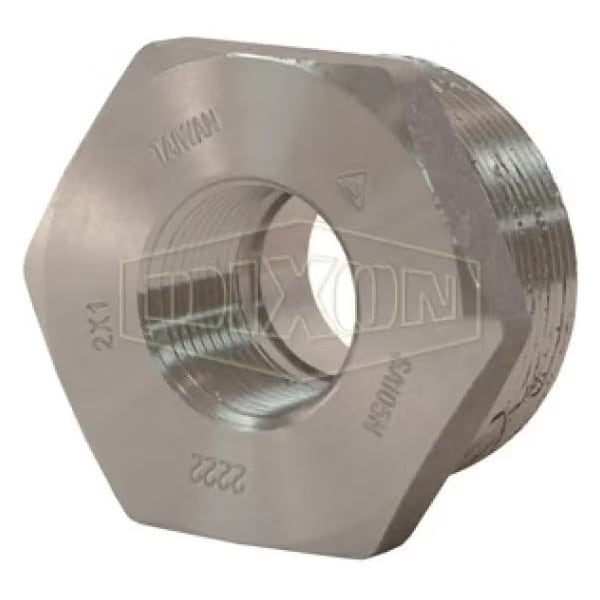 Dixon Reducer Hex Bushing, 1-1/2 x 1-1/4 in Nominal, MNPT x FNPT End Style, 3000 lb, Forged Steel, Import HB1512FS - main