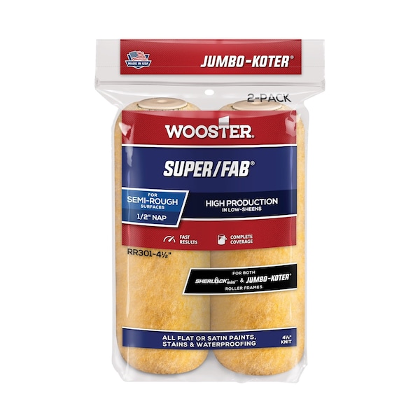 Wooster RR301 COVER 4-1/2 X 1/2 NAP JUMBO KOTER, 2PK 0RR3010044 - main