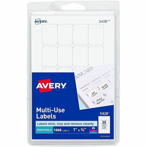 Avery Label, Removeable, 0.75X1, We AVE05428 - main