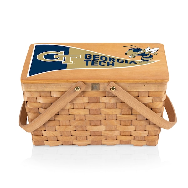 Picnic Time Family Of Brands NCAA Georgia Tech Yellow Jackets Poppy Personal Picnic Basket 124-00-299-194-0 - main