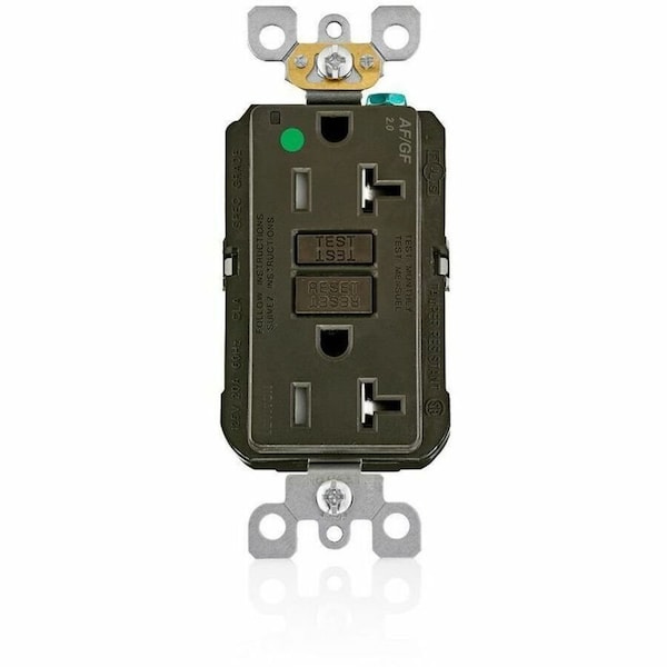 Leviton Receptacle, 20 A, 125V AC, Brown AGTR2-HG - main