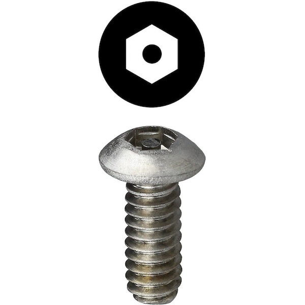 Dottie #6-32 x 1/2 in Tamper-Resistant Hex Button Machine Screw, 18-8 Stainless Steel, 100 PK T63212HB - main