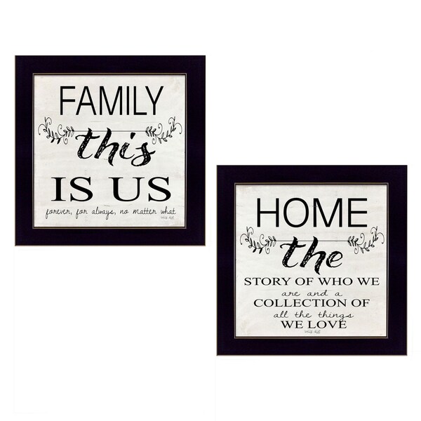 Homeroots Set Of Two Family 1 Black Framed Print Wall Art, 2PK 405971 - main