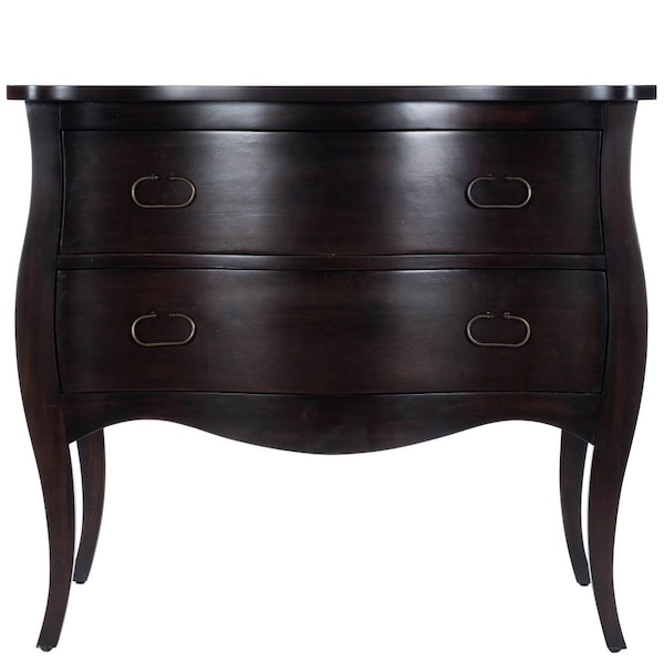 Homeroots 34" Brown Solid Wood Two Drawer Chest 389779 - main