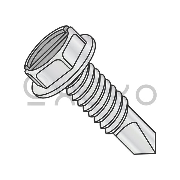 Oxoxo 10-24X5/8 Slot Ind Hexwasher Self Drill MachineThd Full Thrd ZincBake 1000hours Salt Spray, 7000PK 581340 - main