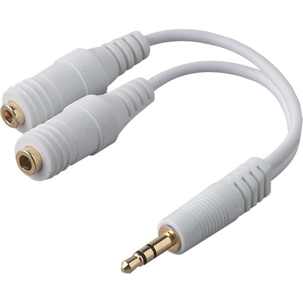Belkin Speaker and Headphone Splitter - Mini-phone Male, Mini-phone Female - 6" - White F8V234-WHT - main