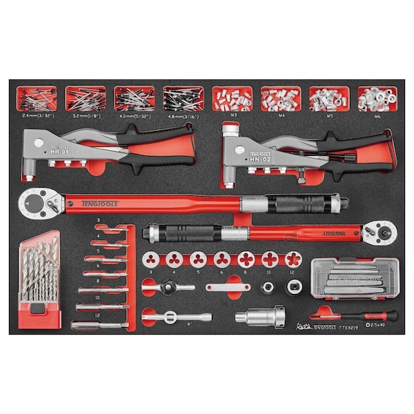 Teng Tools 219 Piece Automotive, Manufacturing & Maintenance EVA Foam Tool Set - TTEX219 - main