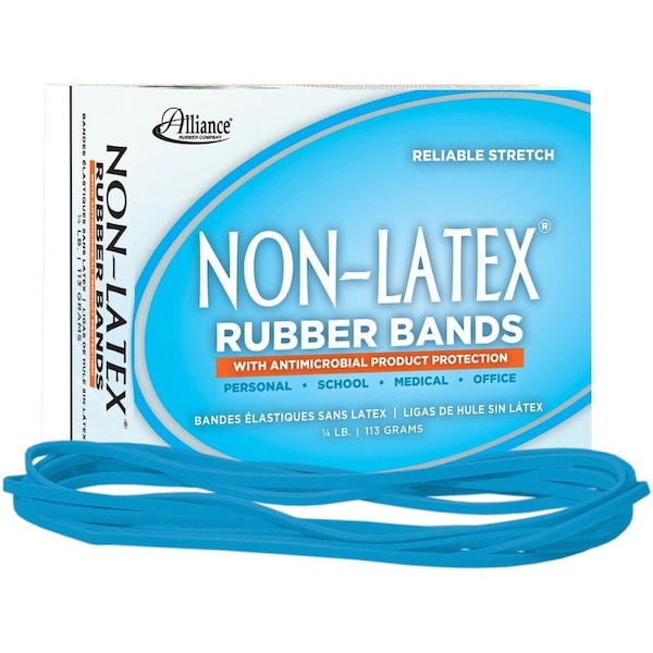 Non-Latex Alliance Rubber 42179 Rubber Bands with Antimicrobial Protection Size 117B, Cyan ALL42179 - main