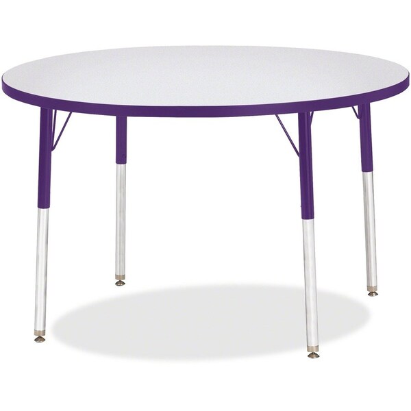 Jonti-Craft Berries Round Activity Table, 42 in. Diameter, A-height, Freckled Gray/Purple/Gray 6468JCA004 - main