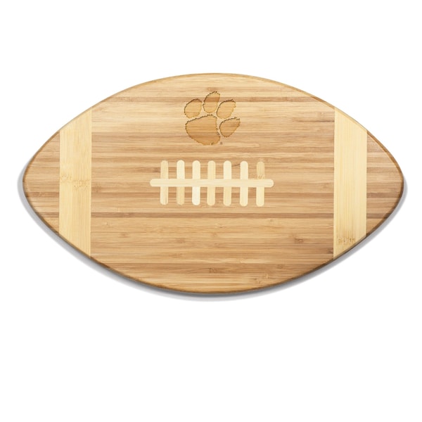 Picnic Time Family Of Brands NCAA Clemson Tigers Logo Touchdown! Football Cheese Board - Novelty Charcuterie Board 896-00-505-106-0 - main
