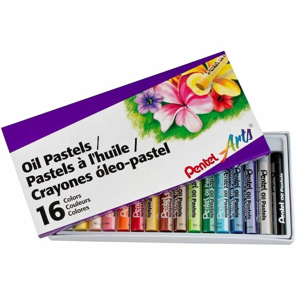 Pentel Oil Pastel Set With Carrying Case, 16-Color Set, Assorted PHN16 - main