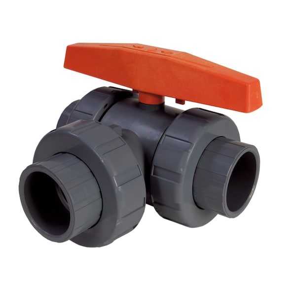 Hayward Flow Control Manual 3-Way Ball Valve, 3/4", PVC LA1075ST - main