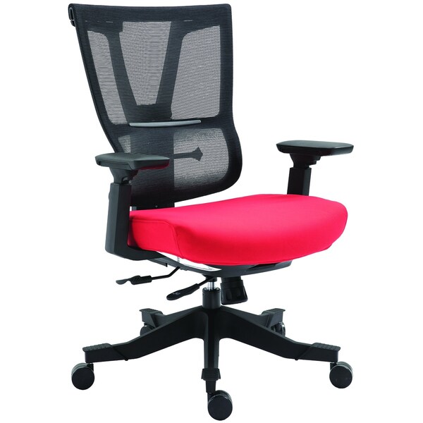 We'Re It Moov Series Flex Mesh Back, Multifunction Task Chair with Adjustable Arms, Red Seat, Black Frame EM5325-RED - main