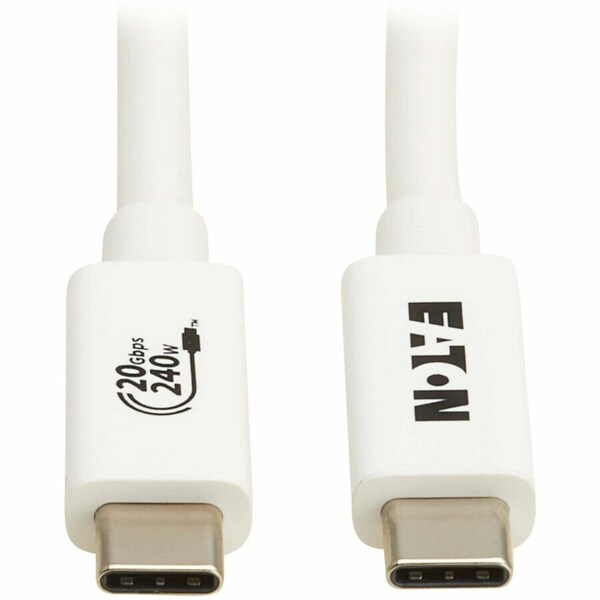 Eaton EATON Usb4 20gbps Cable (m/m), Usb-c, 4k 60 Hz, 240w Pd Charg U521-1P0M-WH20G - main