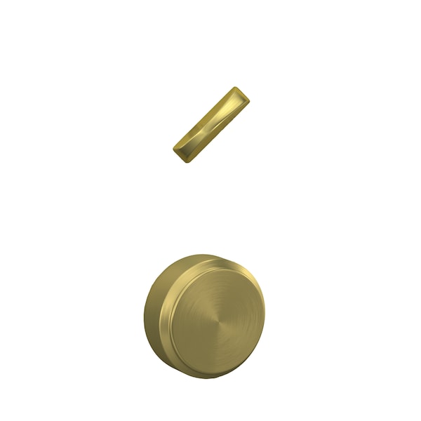 Schlage Residential Bowery Knob Interior Active Trim with 12326 Latch and 10269 Strikes Satin Brass Finish F59BWE608 - main