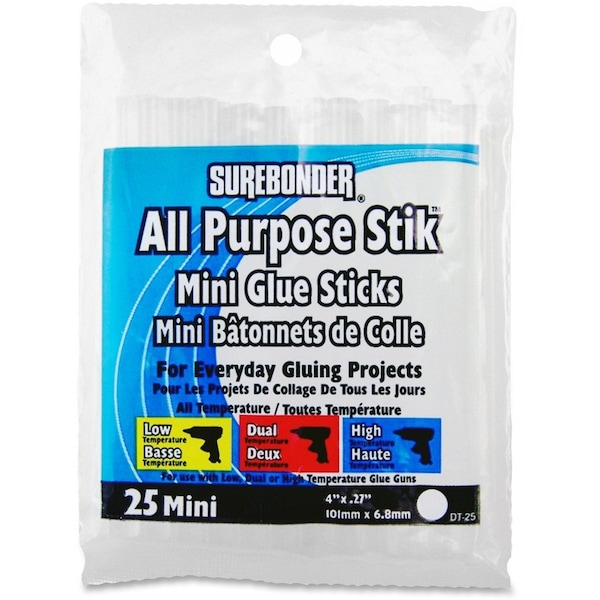Surebonder .27 in. D X 4 in. L All Purpose Mini Glue Sticks Clear, 25PK DT-25 - main
