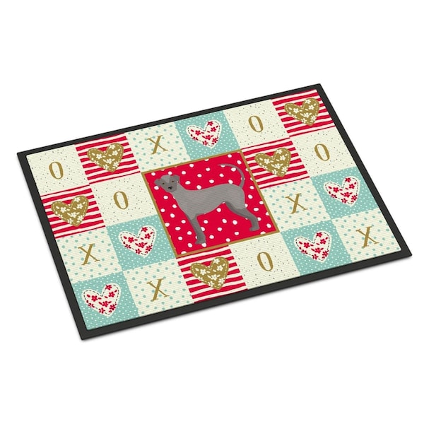Carolines Treasures 18 x 27 in. Ecuadorian Hairless Dog Love Indoor or Outdoor Mat CK5827MAT - main