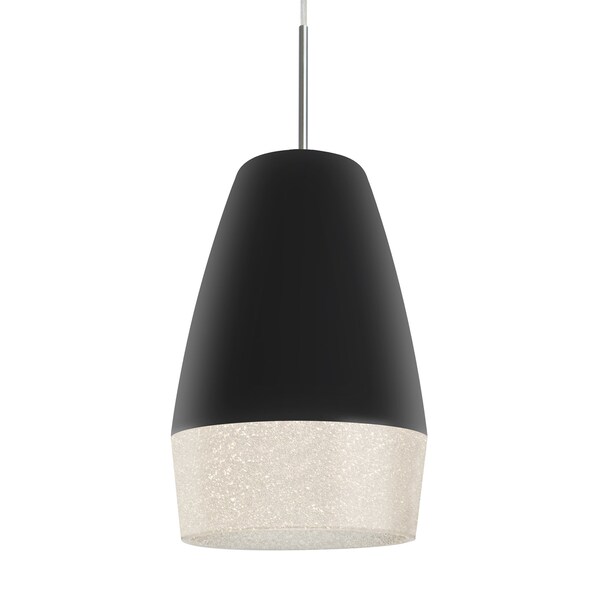 Besa Lighting Besa Abu 12 Pendant, Black/Glitter, Satin Nickel Finish, 1x 60W MAX E26 Base 1JT-ABU12BK-SN - main