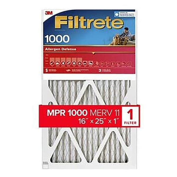 Filtrete Air Filter, 16 in L, 25 in W, 11 MERV, 1000 MPR 9801-4 - main