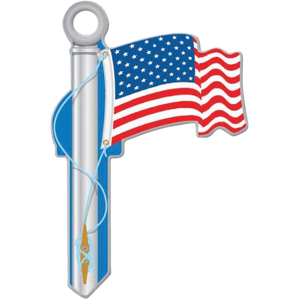 Lucky Line American Flag Design Decorative House Key KW11 B101K - main