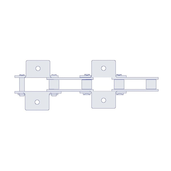 Hkk Chain HKK Double Pitch Riv Standard Conveyor w/K-1 Att Every 2nd P on Pin Link, 2 P, 5/8 Dia x 5/8 W DC080RK1E2P - main