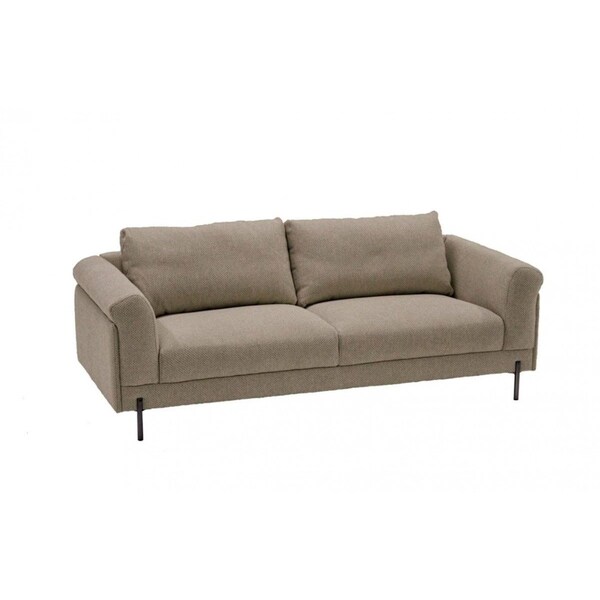 Homeroots 84" Beige Sofa With Black Legs 480929 - main