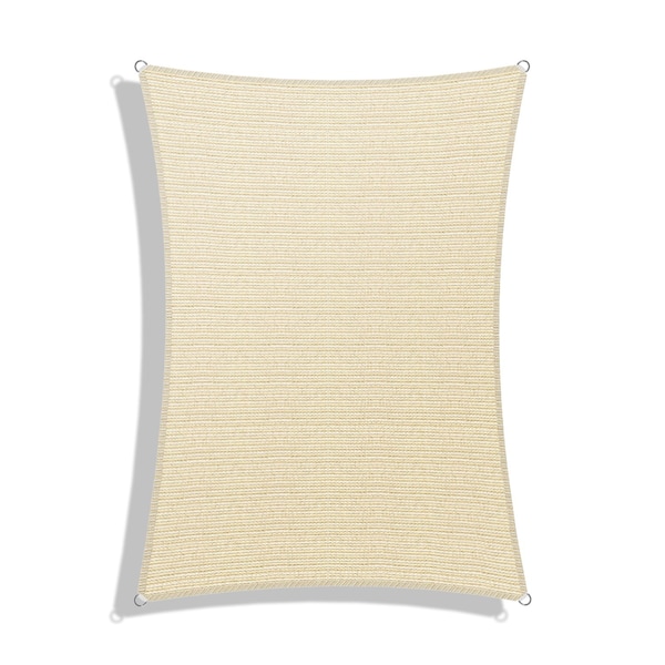 Wrightmaster 8 ft. x 8 ft. Beige Square Heavy Weight Sun Shade Sail, 95% UV Blockage, Patio and Pool Cover ZR-0808TN - main