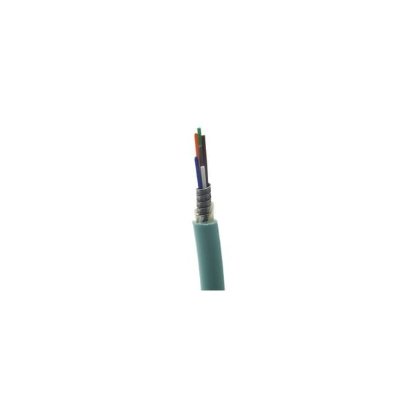 Cable Wholesale Armored 6 Strand Indoor Fiber Optic Distribution Cable, 10Gbit, OM3 50/125 Multimode, Corning 20F2-306NF - main