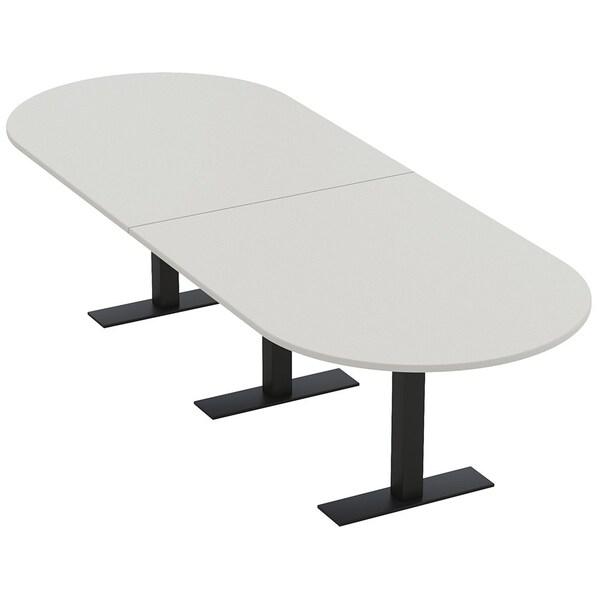 Skutchi Designs 10ft Conference Table With Power Unit | 10 Person Modular Racetrack Meeting Table | Harmony Series HAR-RAC-48X120-T.BK-U779-NA - main