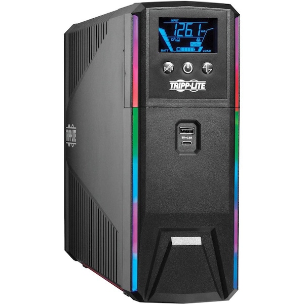 Eaton Tripp Lite Series 1500VA 900W 120V Pure Sine Wave Gaming UPS Battery Backup - LCD, AVR, RGB SMART1500PSGLCD - main