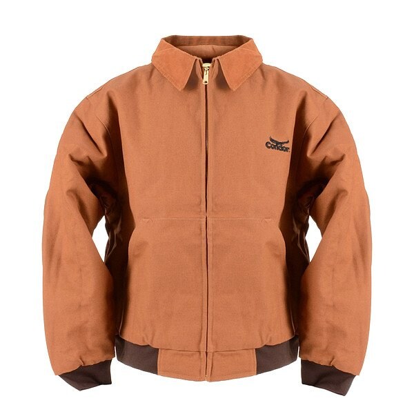 Zoro Select Men's Jacket, Quilt Lined Cotton Duck, Zipper, Brown, L (Formerly Condor) 4KXF7 - main