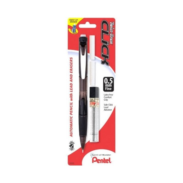 Pentel 5mm Twist Erase Click Mechanical Pencils, Assorted PENPD275TLEBP - main