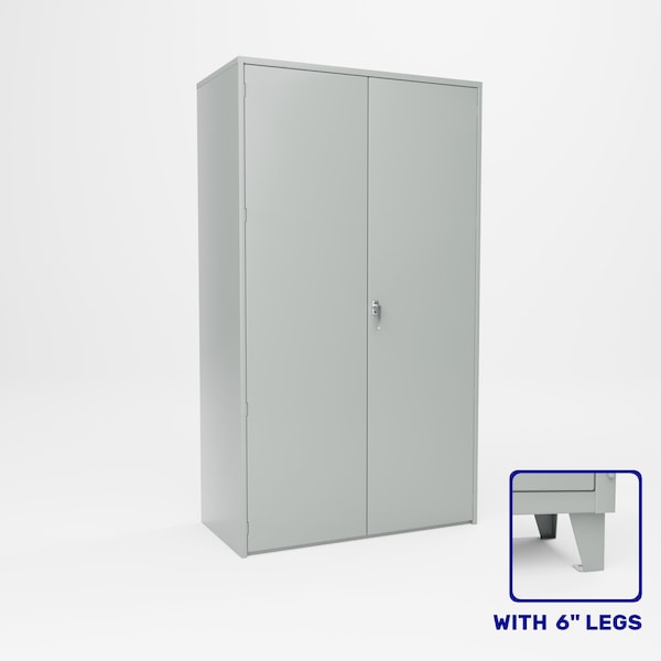 Pucel Heavy Duty Storage Cabinet with 6 in Legs & 4 Adjustable Shelves, 48 in W x 90 in H x 24 in D, Gray HDSC-4884-24-4L - main
