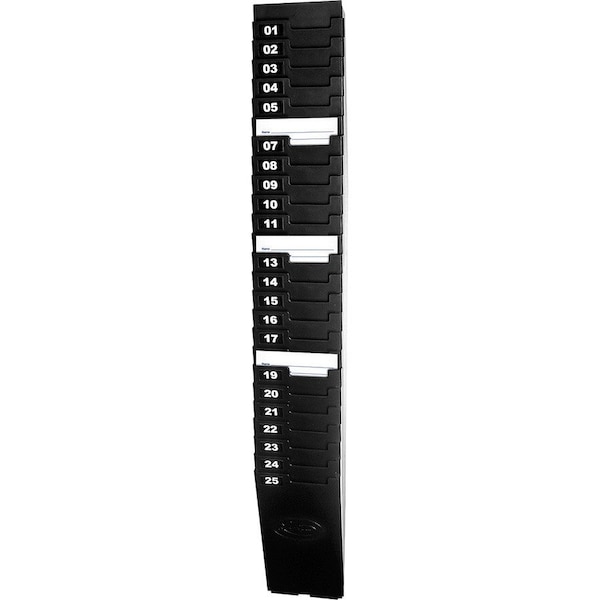 Lathem 257EX Expandable Time Card Rack; 25-Pocket; Holds Seven Inch Cards; Black Plastic 257EX - main