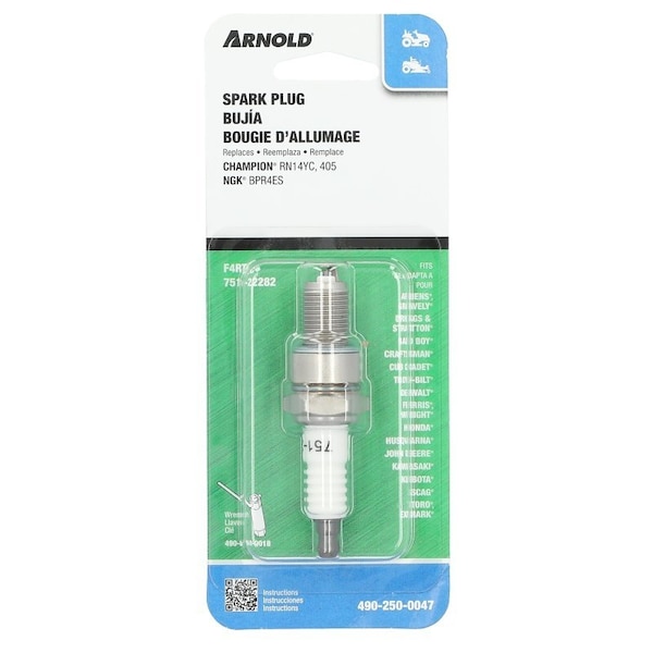 Ngk 7222 BPR4ES Spark Plug, 0.031 in Fill Gap, 14 mm Thread, 13/16 in Hex, Nickel 490-250-0047 - main