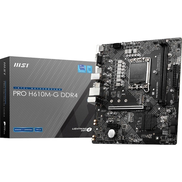 Msi H610M-G DDR4 Desktop Motherboard - Intel H610 Chipset - Socket LGA-1700 - Micro ATX PROH610MGD4 - main