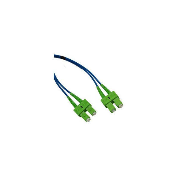 Cable Wholesale SC/APC Armored Fiber Optic Patch Cable, 3.0mm, Singlemode Duplex, YOFC, LSZH, Blue jacket Green SCSC-72010 - main