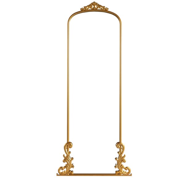 Homeroots 68" Gold Arch Metal Framed Standing Mirror 565136 - main