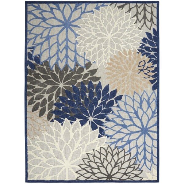 Homeroots 12' X 15' Blue And Ivory Indoor Outdoor Area Rug 521648 - main