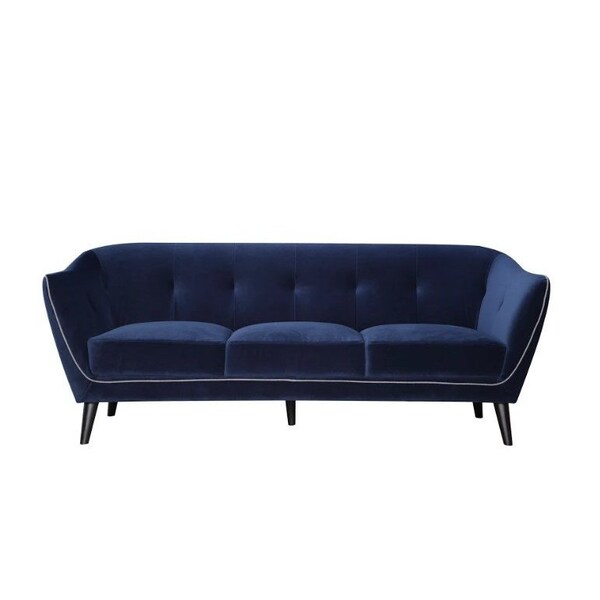 Homeroots 76" X 34" X 31" Blue Polyester Sofa 373972 - main