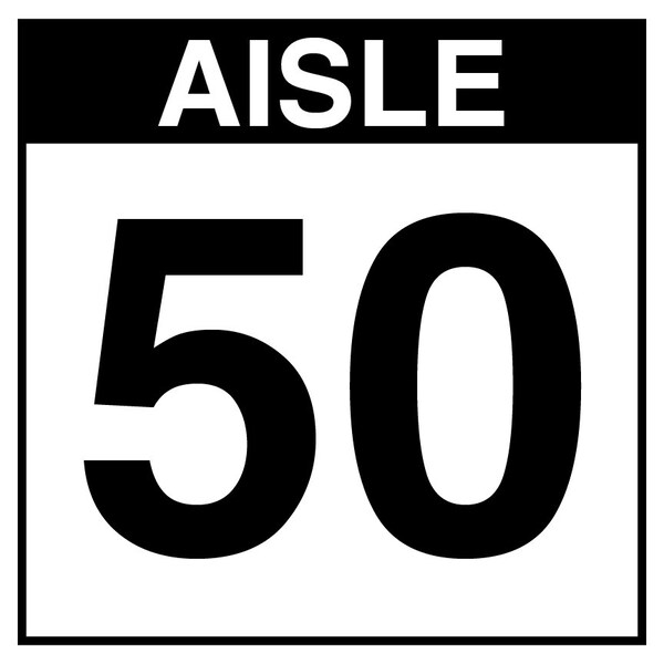 5S Supplies Warehouse Aisle 50 Sign - 24in x 24in - DOUBLE - BRKT - PVC AISLE50-24X24-DOUBLE-BRKT - main