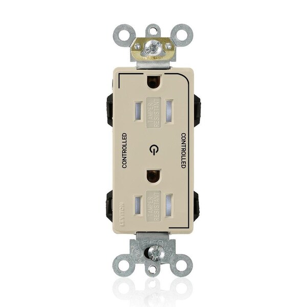 Leviton Straight Blade Receptacle, 5-15R, 15 A, 125V AC, Surface Mount, Self-Grounded MT162-2I - main