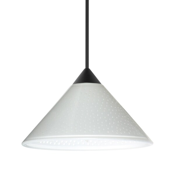 Besa Lighting Besa Kona Pendant, White Starpoint, Black Finish, 1x 50W MAX GY6.35 Base 1XT-282453-BK - main