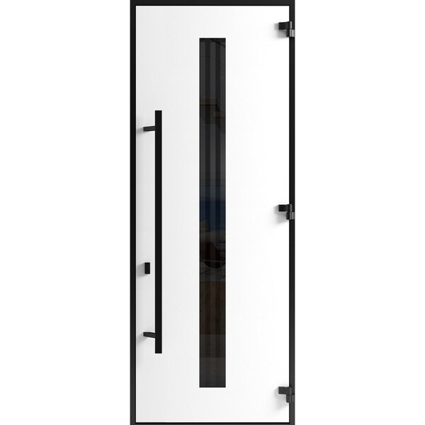 Vdomdoors Front Exterior Prehung Steel Door Ronex1055 Teak 96 Entry Metal Modern Painted W36xH96 Left hand RONEX1055EXD-OAK-W36xH96-LH-I - main