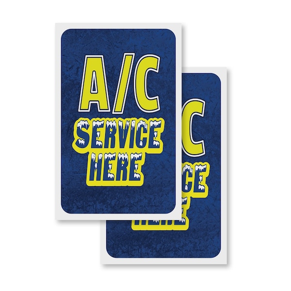Signmission A/C Service Here, Vinyl Decals Only 24 Inch x 36 Inch, Vinyl Decal, 2PK DSB-2436-2PACK-30338 - main